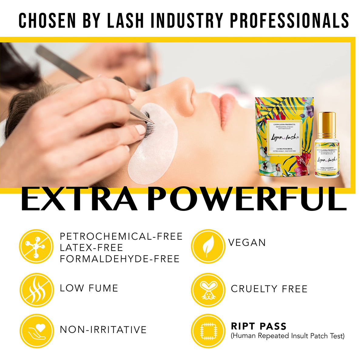 Lyon Lash USA-designed and Korea-made glue ensures consistent quality in salons.