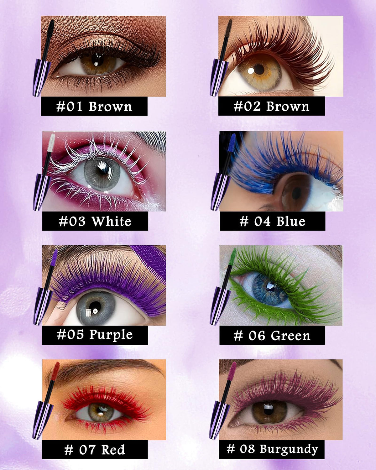 LYSdefeu 5D purple lash mascara for bold evening drama and curl
