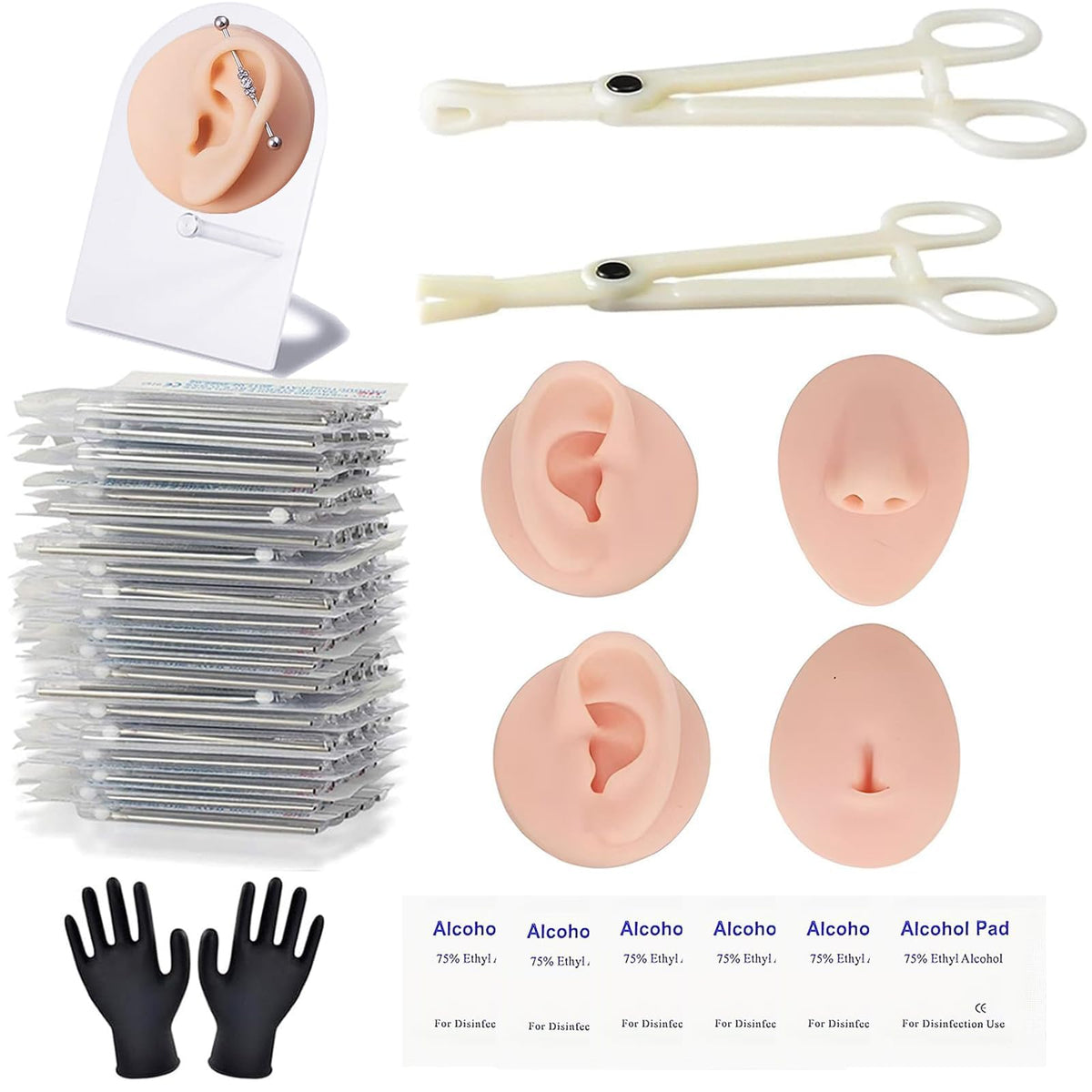 Lyuxzad piercing kit contents closeup for practice