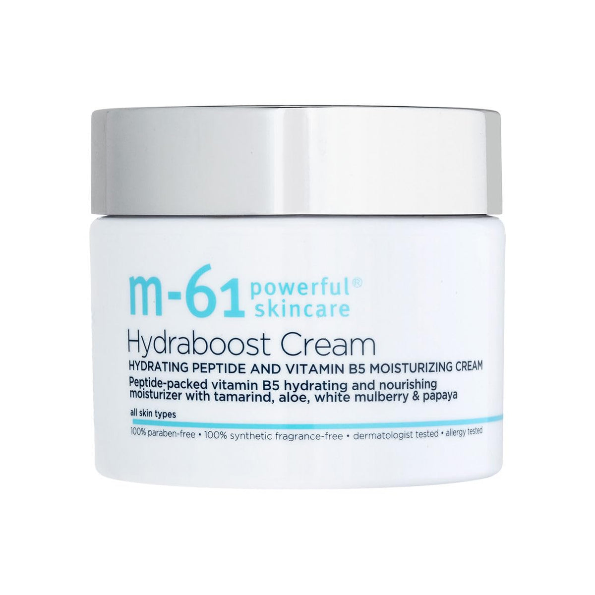 M-61 Hydraboost Cream bottle showing hydrating formula for all skin types