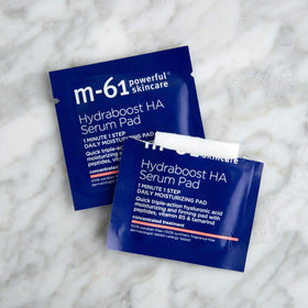 M-61 Hydraboost HA Serum Pad with vitamins B5 and E for skin support.
