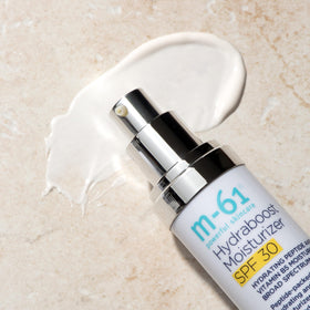 M-61 Hydraboost hyaluronic-acid illustration highlights deep hydration.