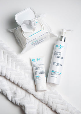 m-61 Perfect Cleansing Cloths texture closeup: ultra-soft fibers for comfortable cleansing.