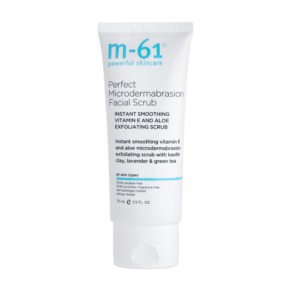m-61 Perfect Microdermabrasion Scrub jar demonstrating gentle exfoliation for smooth skin