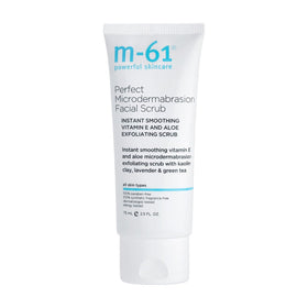m-61 Perfect Microdermabrasion Scrub jar demonstrating gentle exfoliation for smooth skin