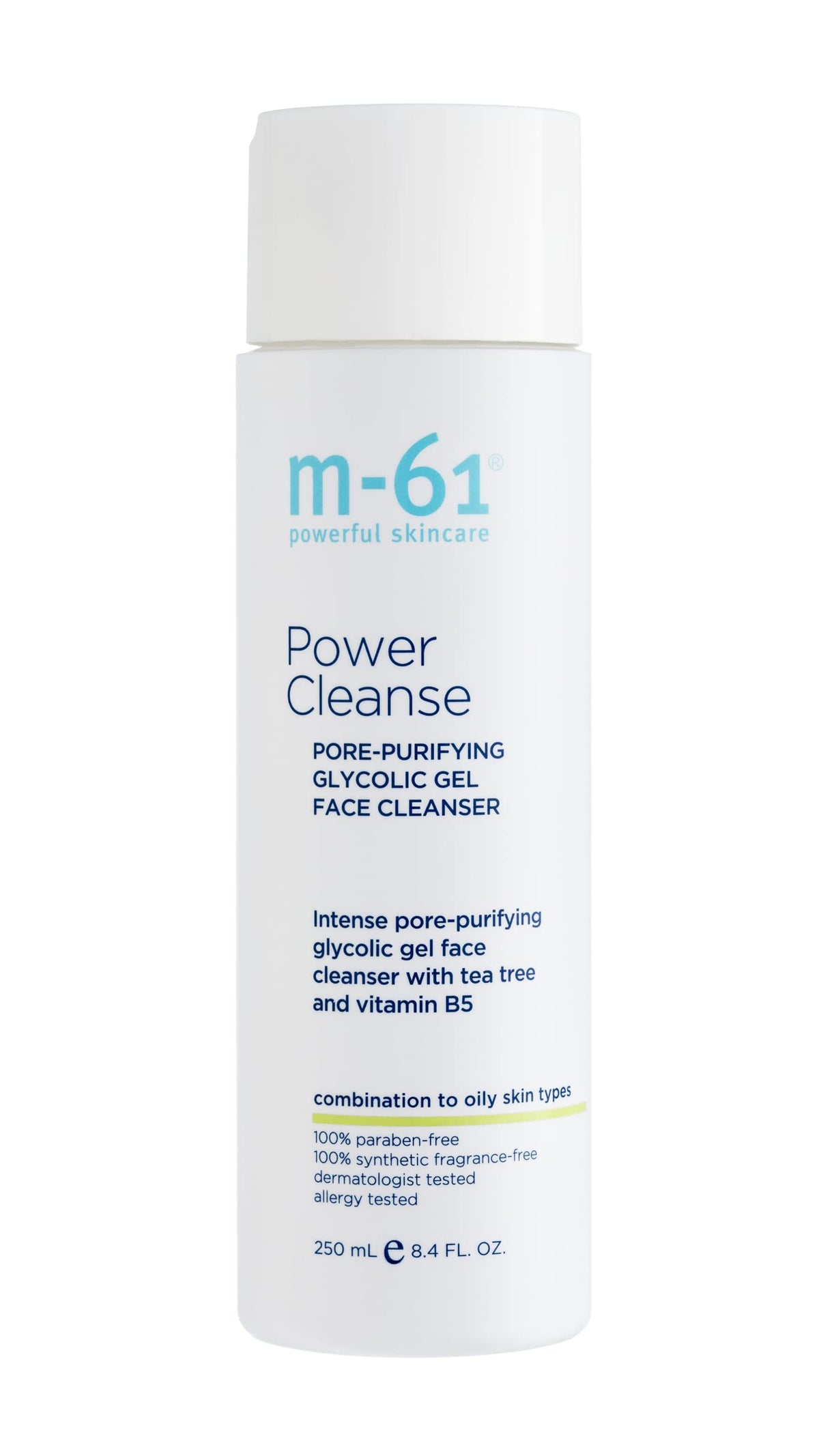 m-61 Power Cleanse bottle front, pore-purifying gel for combo to oily skin