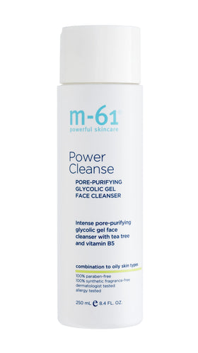 m-61 Power Cleanse bottle front, pore-purifying gel for combo to oily skin