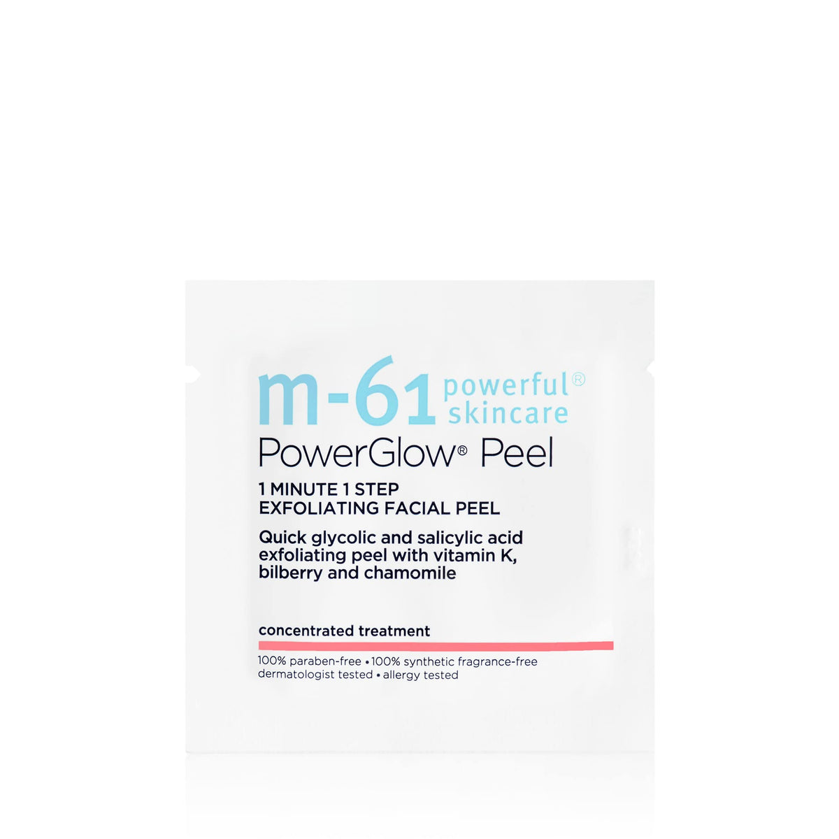 m-61 PowerGlow Peel after-use glow suggests refreshed texture and radiance.