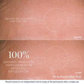 m-61 PowerGlow Peel pad close-up soaked with glycolic and salicylic acids.