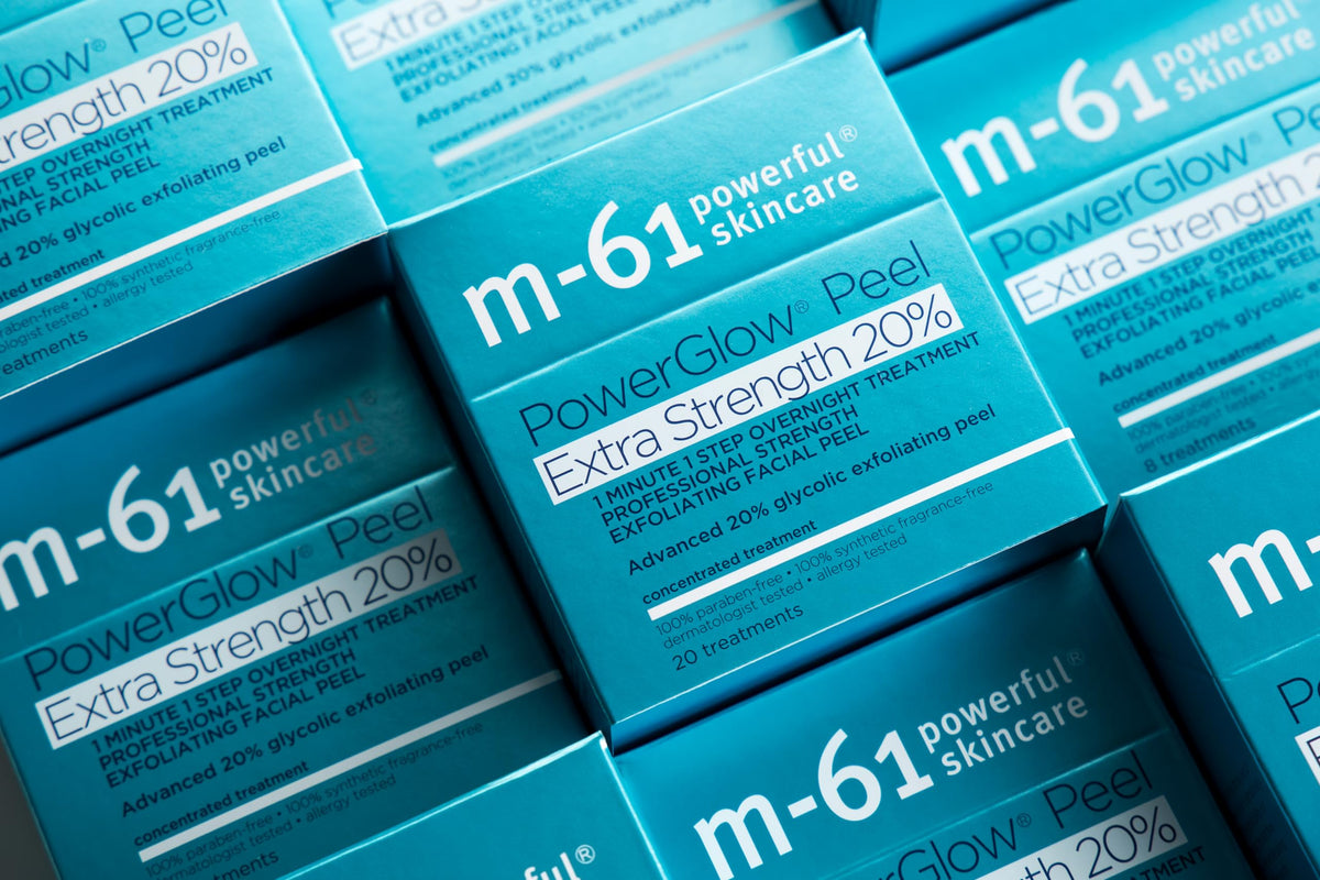 m-61 PowerGlow Peel texture closeup reveals smooth, ready-to-use pad.