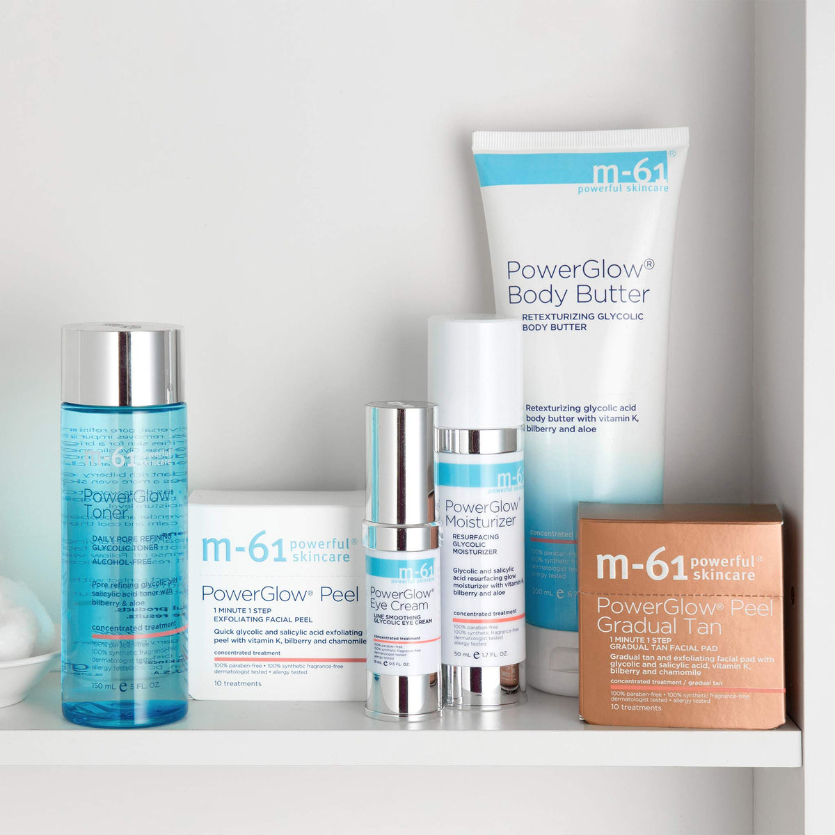 m-61 PowerGlow Toner packaging and 5oz size.