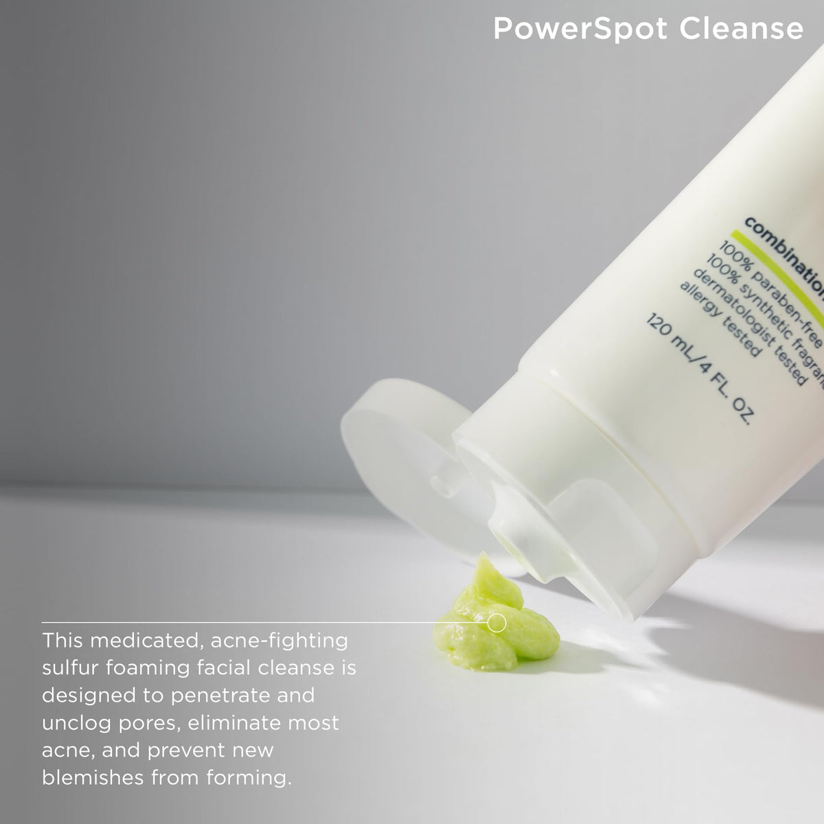 Close-up of PowerSpot Cleanse foam lather highlighting deep pore cleansing