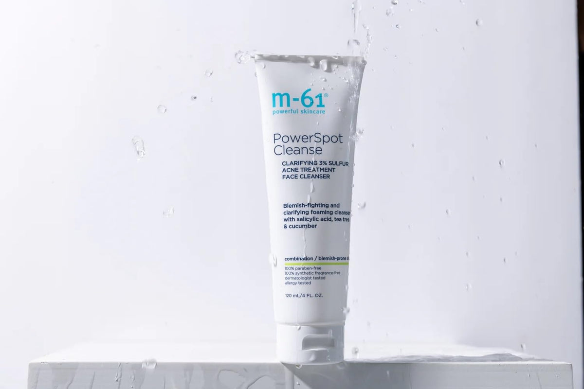 M-61 PowerSpot Cleanse contains salicylic and glycolic acids for pore unclogging