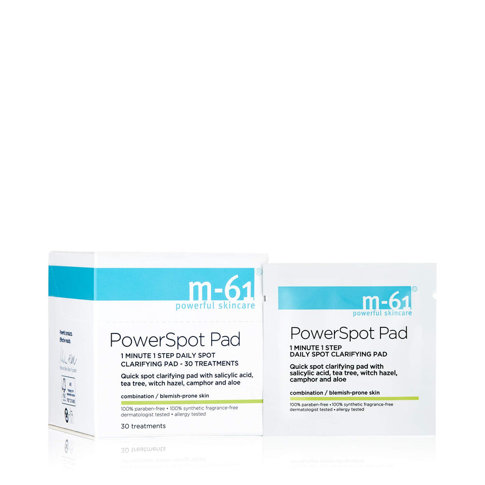 M-61 Powerspot Pads in action clarifying spots quickly for clearer skin.
