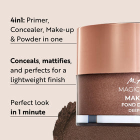 M. Asam Magic Finish Deep Teint Mousse texture close-up shows silky, lightweight coverage.