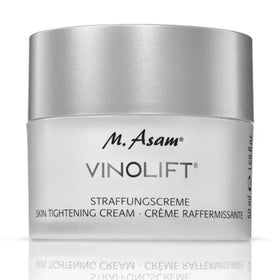M. Asam Vinolift cream jar closeup showing hydrating formula for mature skin