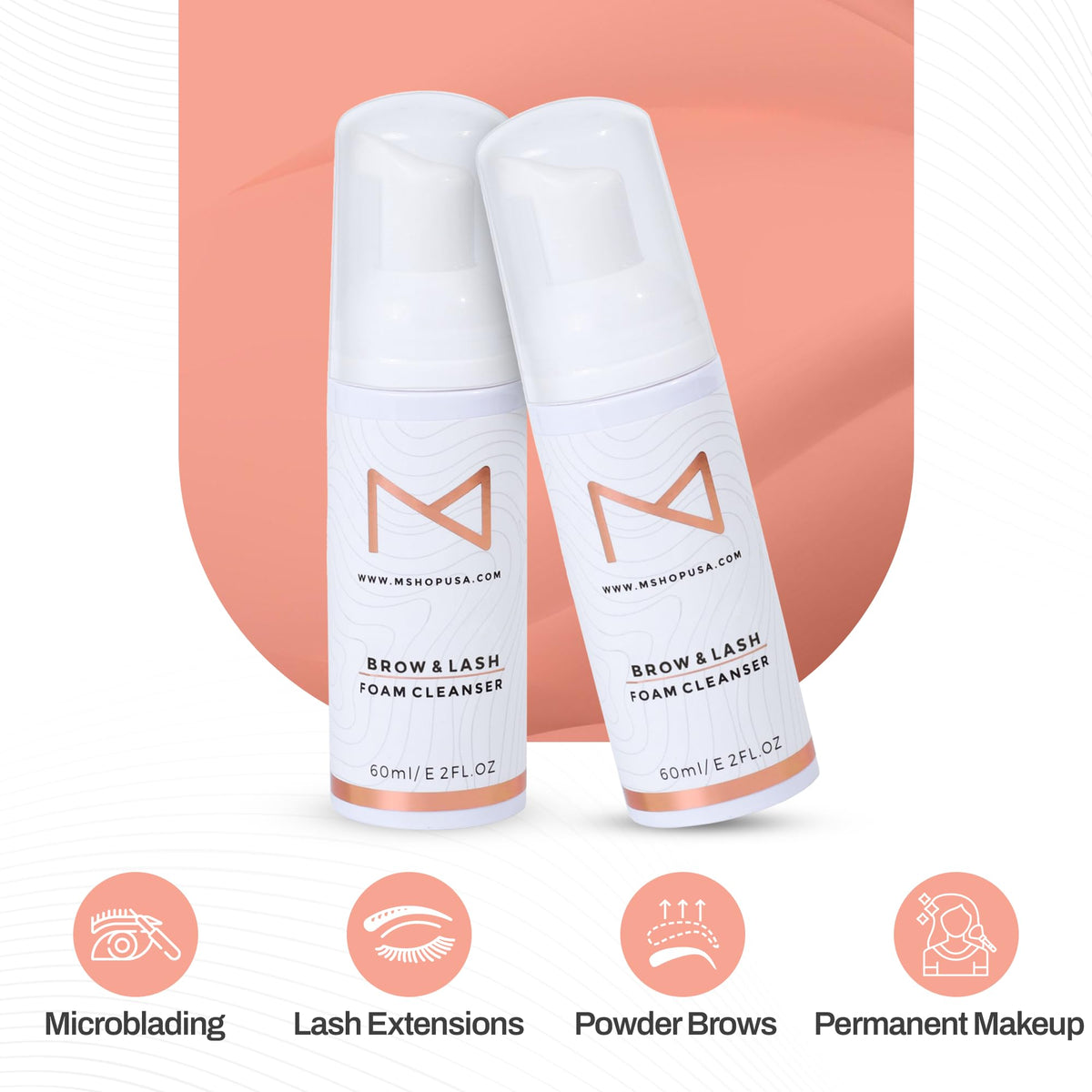 M Beauty Studio foam cleanser bottle-pump for permanent makeup; versatile universal skin cleanser.