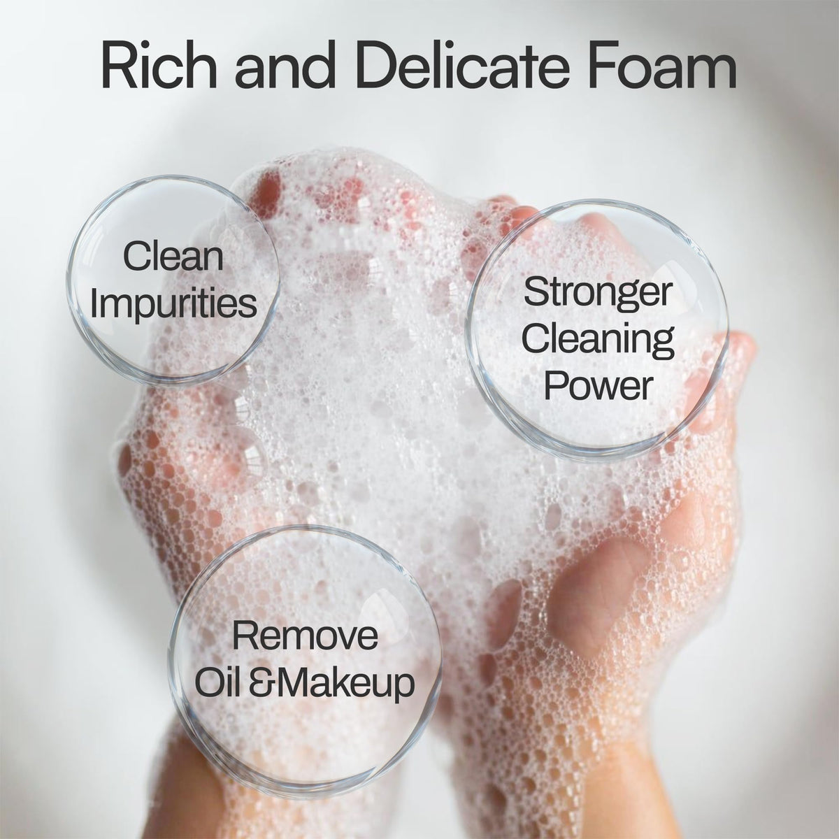 M Beauty Studio foam cleanser bottle-pump for powder brows; post-treatment refreshing cleanse.