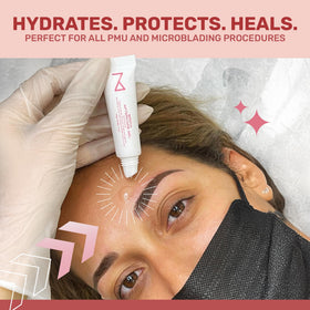 M Beauty Studio hypoallergenic aftercare formula reduces irritation during healing.