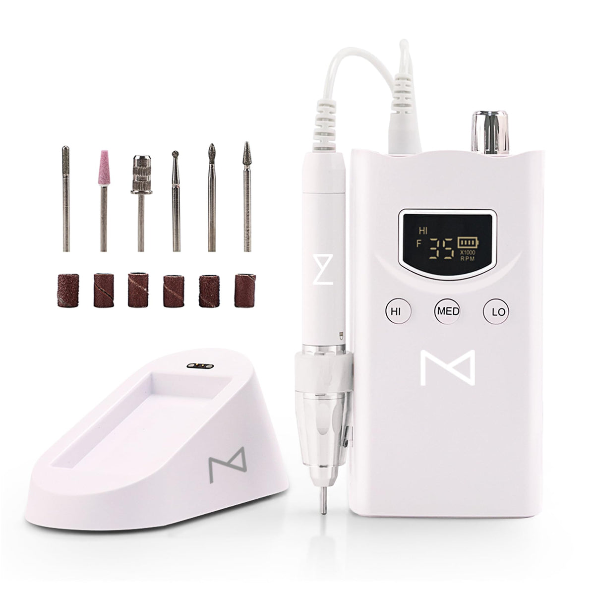 M Beauty Studio M GEM Brushless Nail Drill front view for precise shaping.