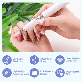 M Beauty Studio M GEM quiet operation for low-noise manicures.
