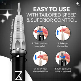 M Beauty Studio M Max 35000-rpm engine delivers fast filing