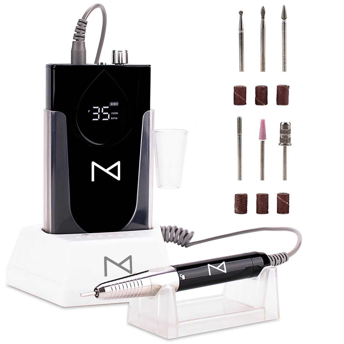 M Beauty Studio M Max nail drill front view for precise shaping
