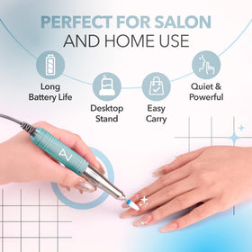 Cordless, rechargeable battery offers hours of uninterrupted service between charges.