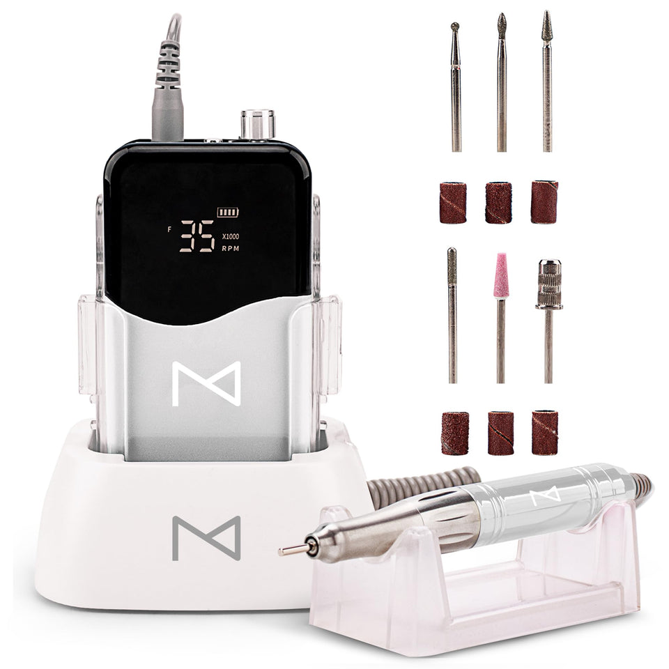 M Beauty Studio Mase 2-in-1 nail drill front view for precise shaping.