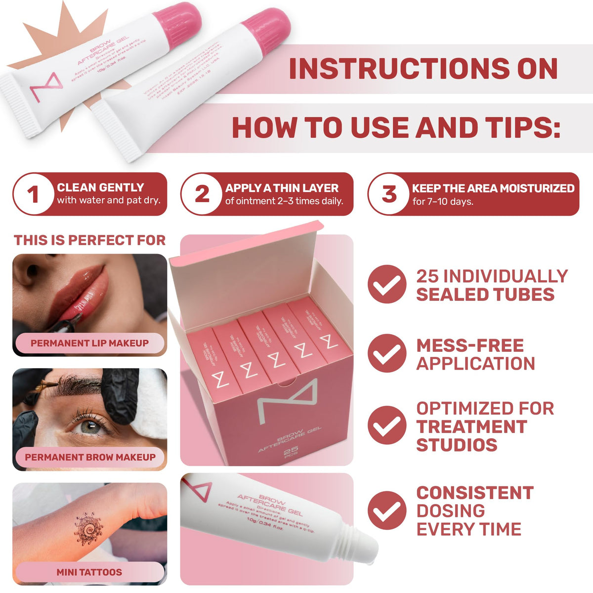 M Beauty Studio skin healing delivery supports faster recovery after brow treatments.