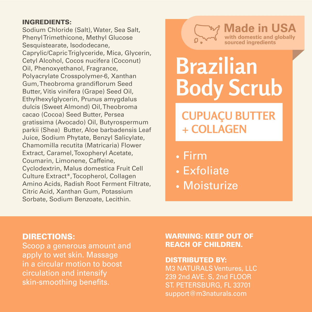 M3 Naturals 16 oz jar offers nourishing exfoliation at home.