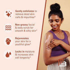 M3 Naturals Himalayan Salt Scrub body exfoliation with lychee oil nourishes skin