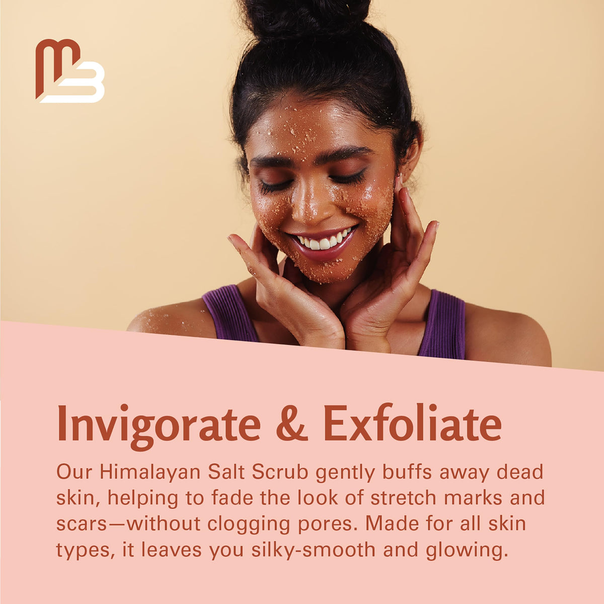 M3 Naturals Himalayan Salt Scrub collagen and stem cells boost skin vitality