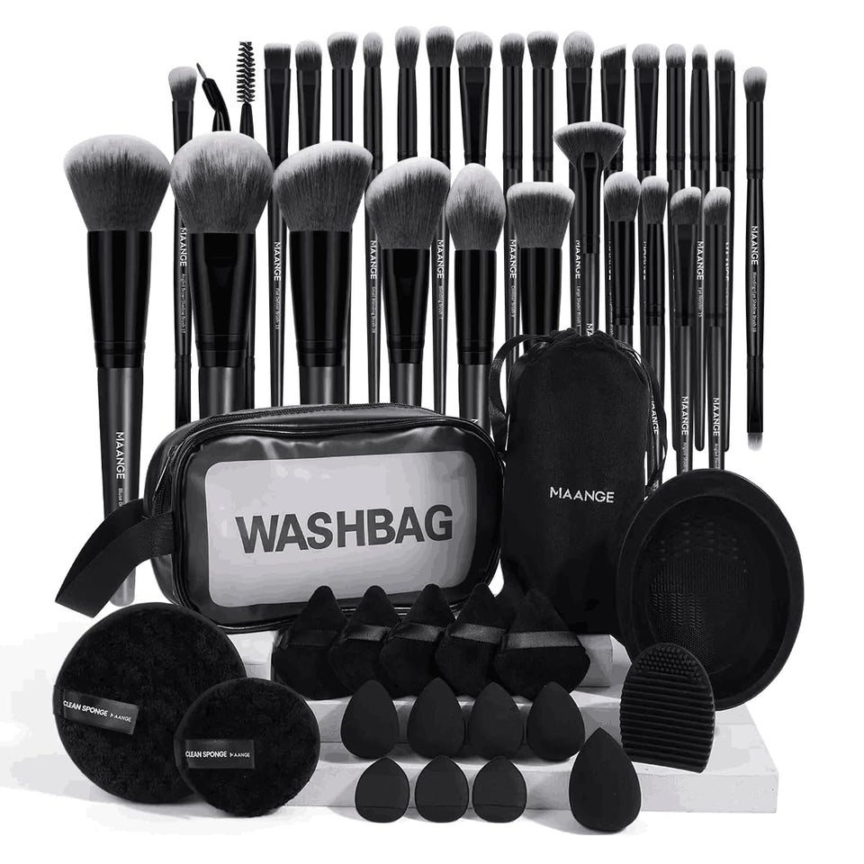 MAANGE 49-piece makeup brush set for seamless foundation and powder application
