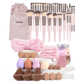 MAANGE 51-piece makeup brush set pink bag for easy daily routines