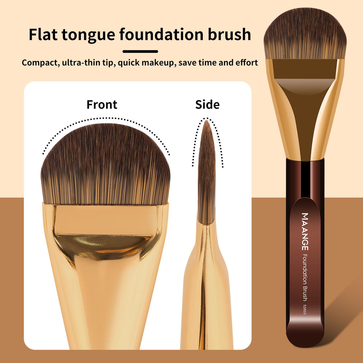 MAANGE aluminum ferrule close-up highlights sturdy, long-lasting brush construction.