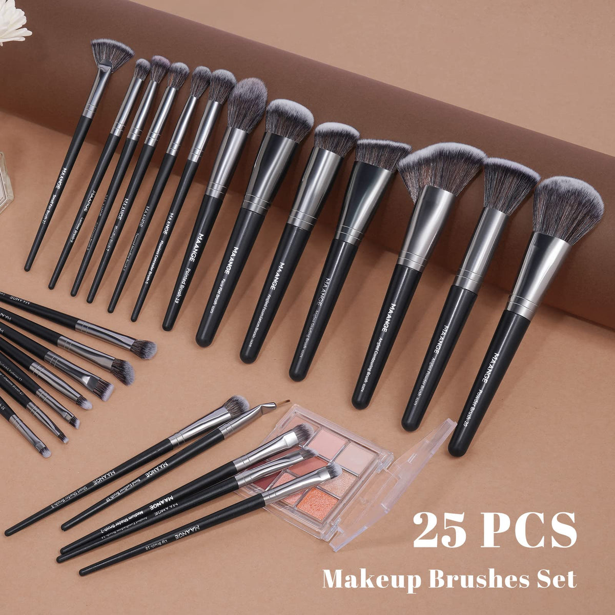 MAANGE brushes with labeled handles to identify each tool quickly.
