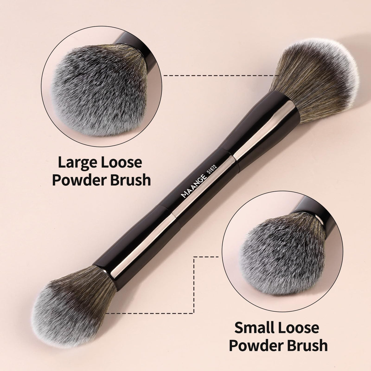 MAANGE dense soft-bristles brush provides gentle, skin-friendly foundation blending.