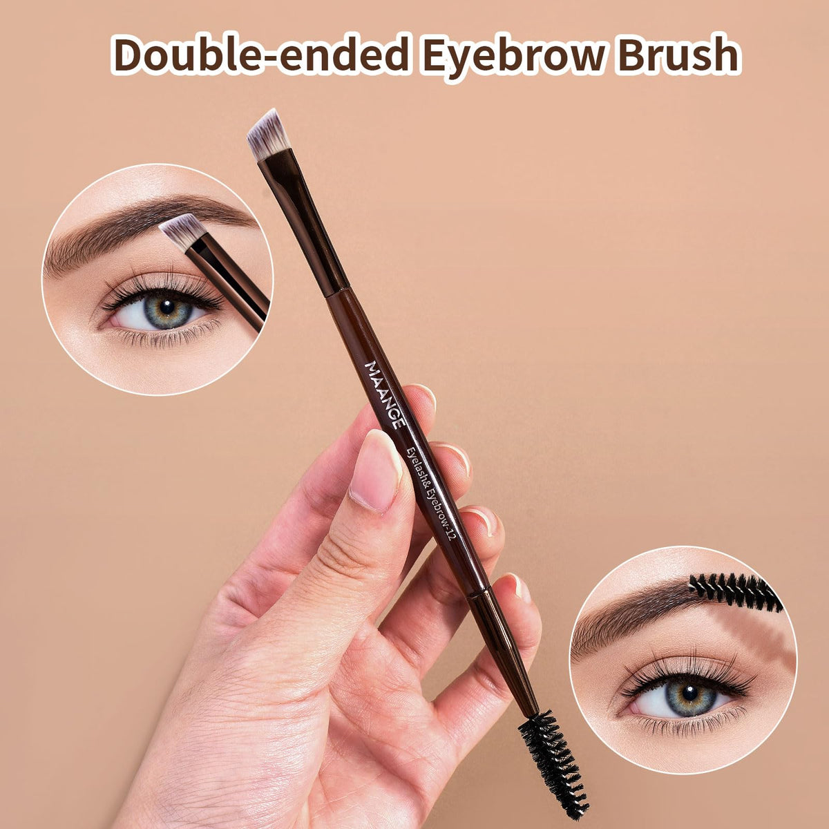 MAANGE double-ended eyebrow brush for precise shaping and styling