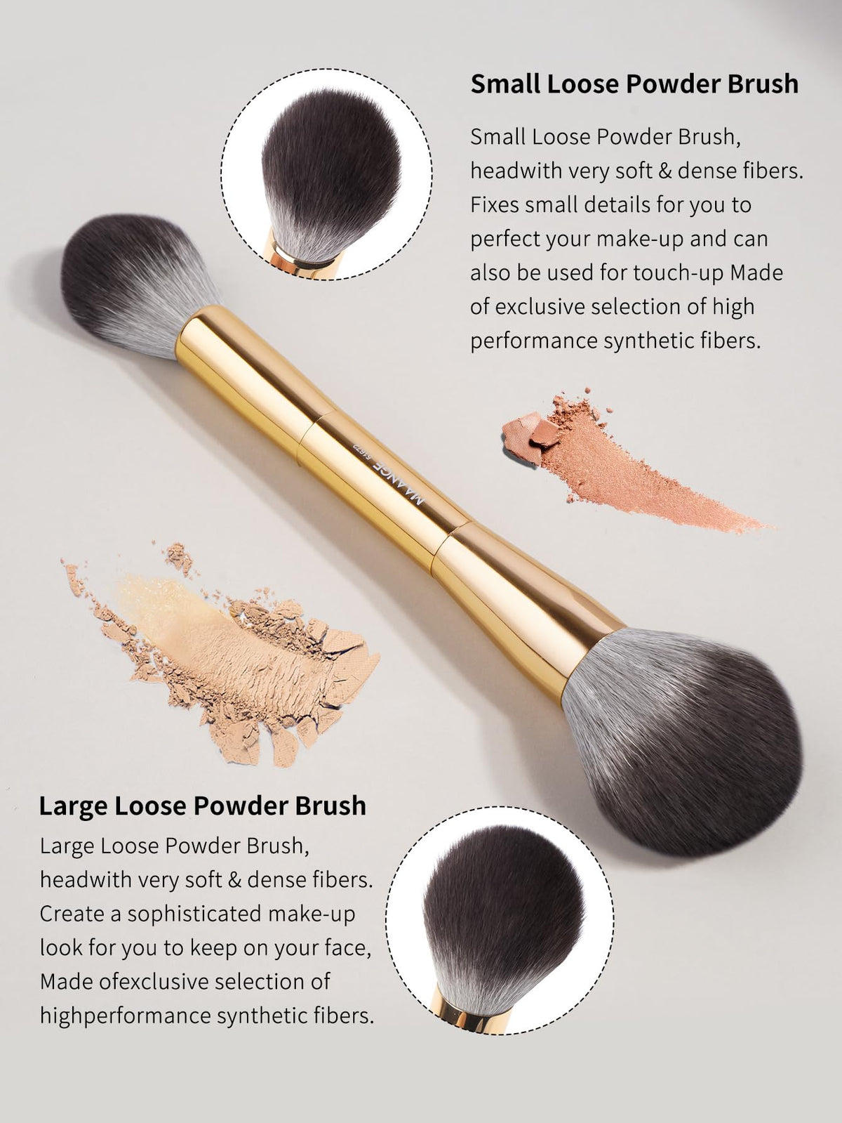 MAANGE double-ended foundation brush close-up for versatile coverage