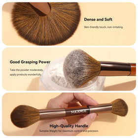 MAANGE dual-ended powder brush for soft, setting application