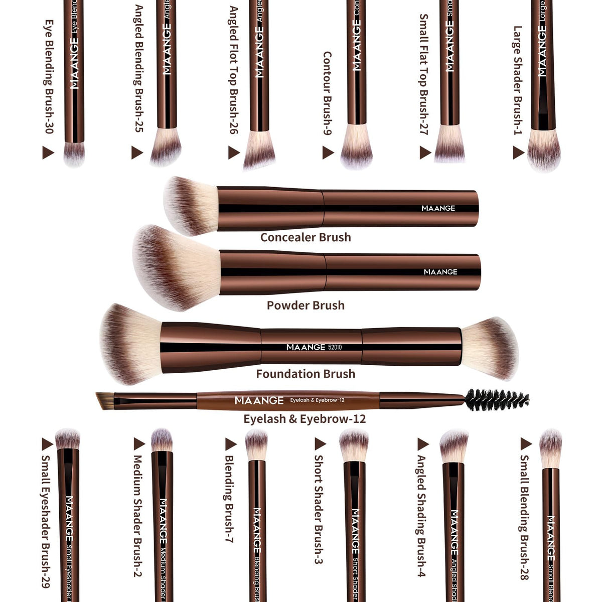 MAANGE eyeshadow brush pack with soft bristles for smooth color gradation