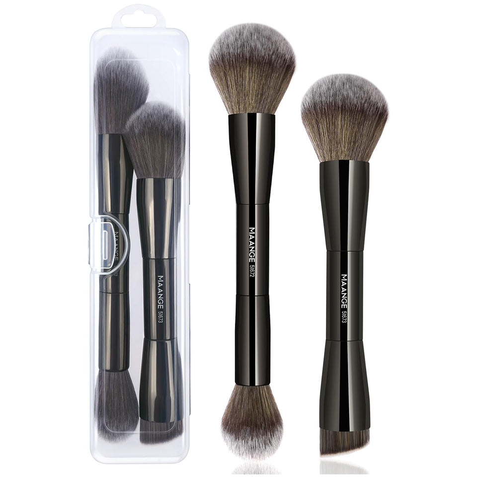 MAANGE foundation double-ended brush for flawless base makeup.