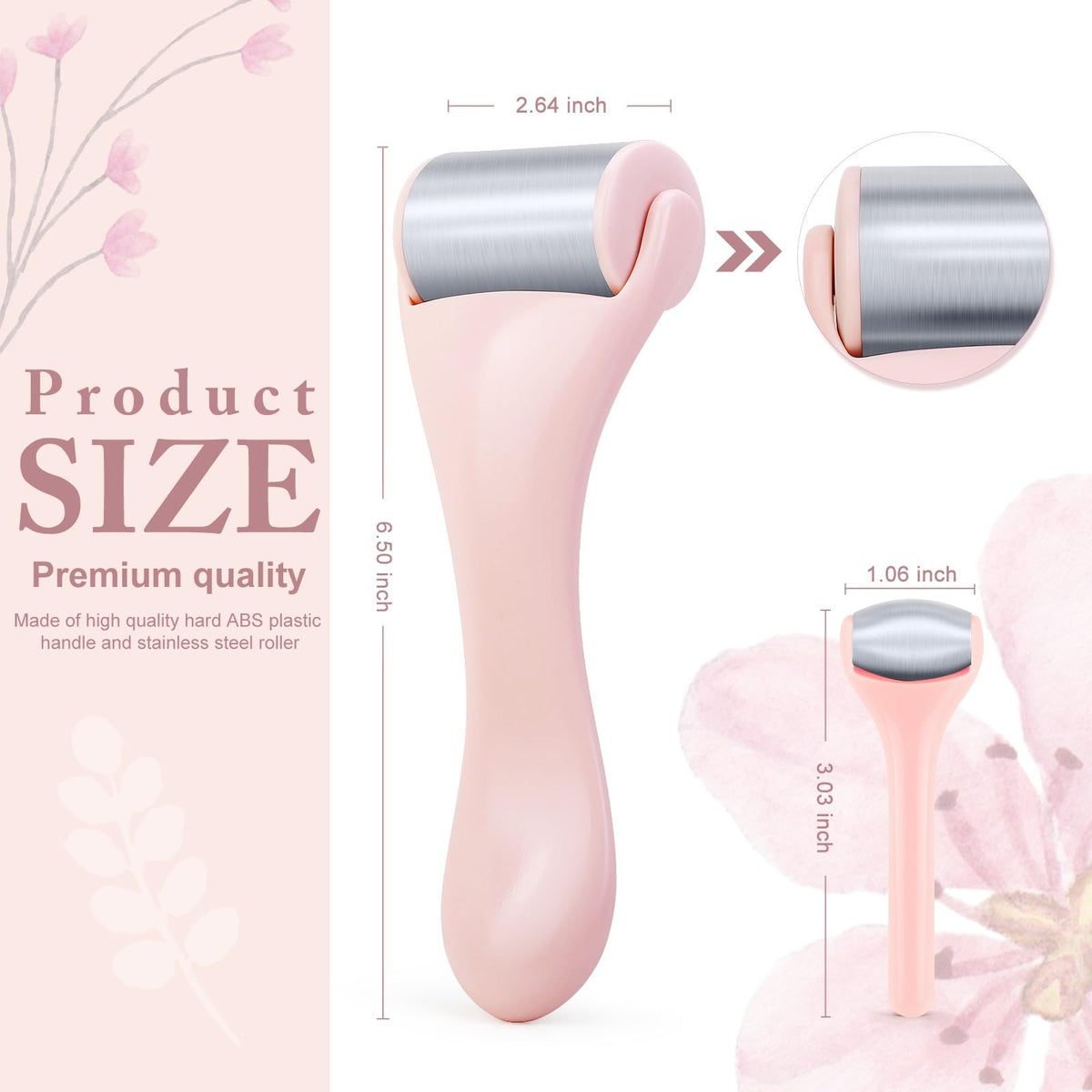 MAANGE ice roller ABS-handle offers a secure grip during use.