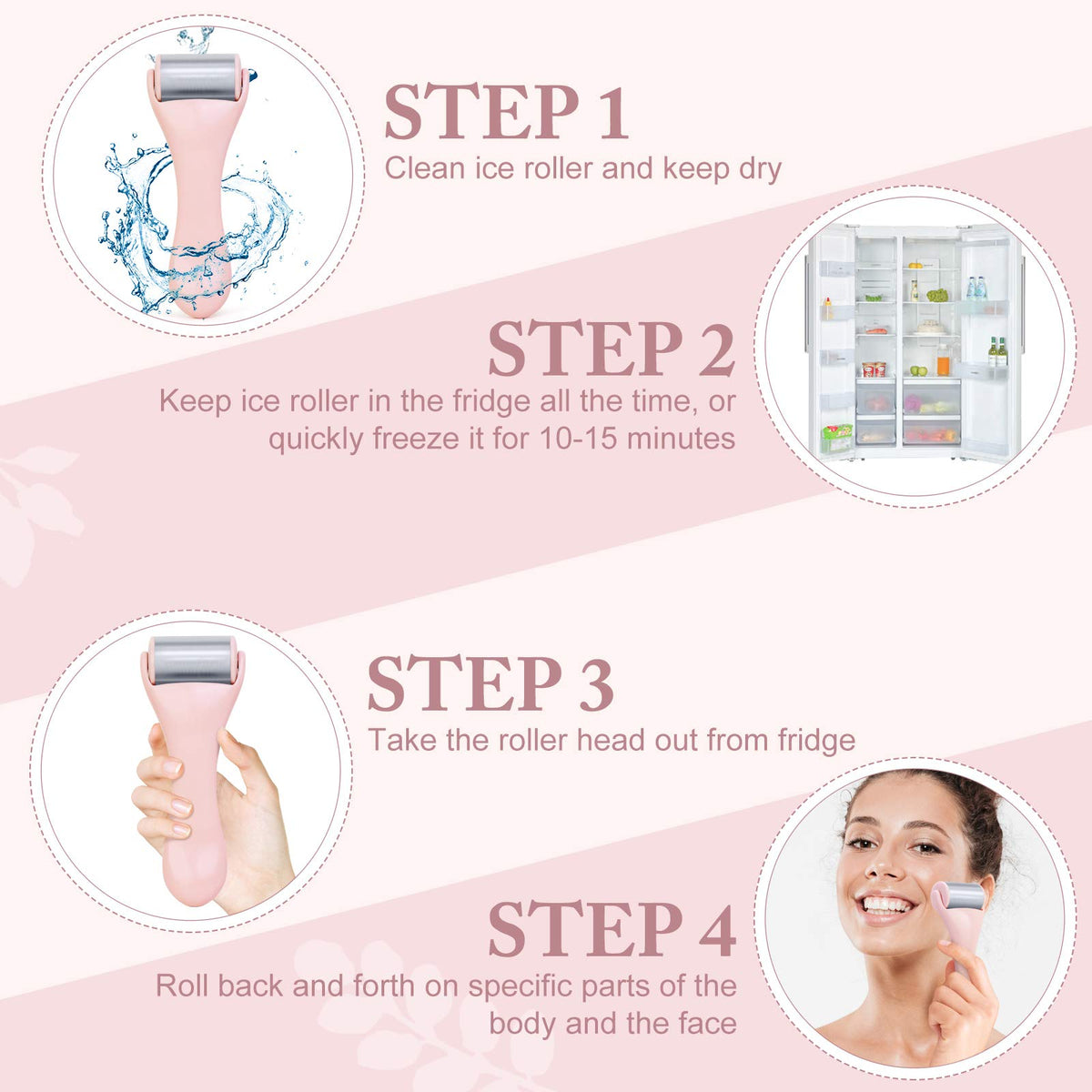 MAANGE ice roller helps with puffiness reduction for a brighter morning look.