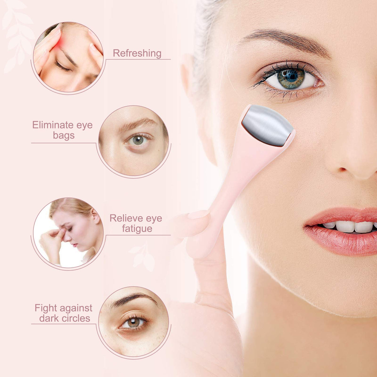 MAANGE ice roller stainless-steel-roller maintains lasting cooling on skin.