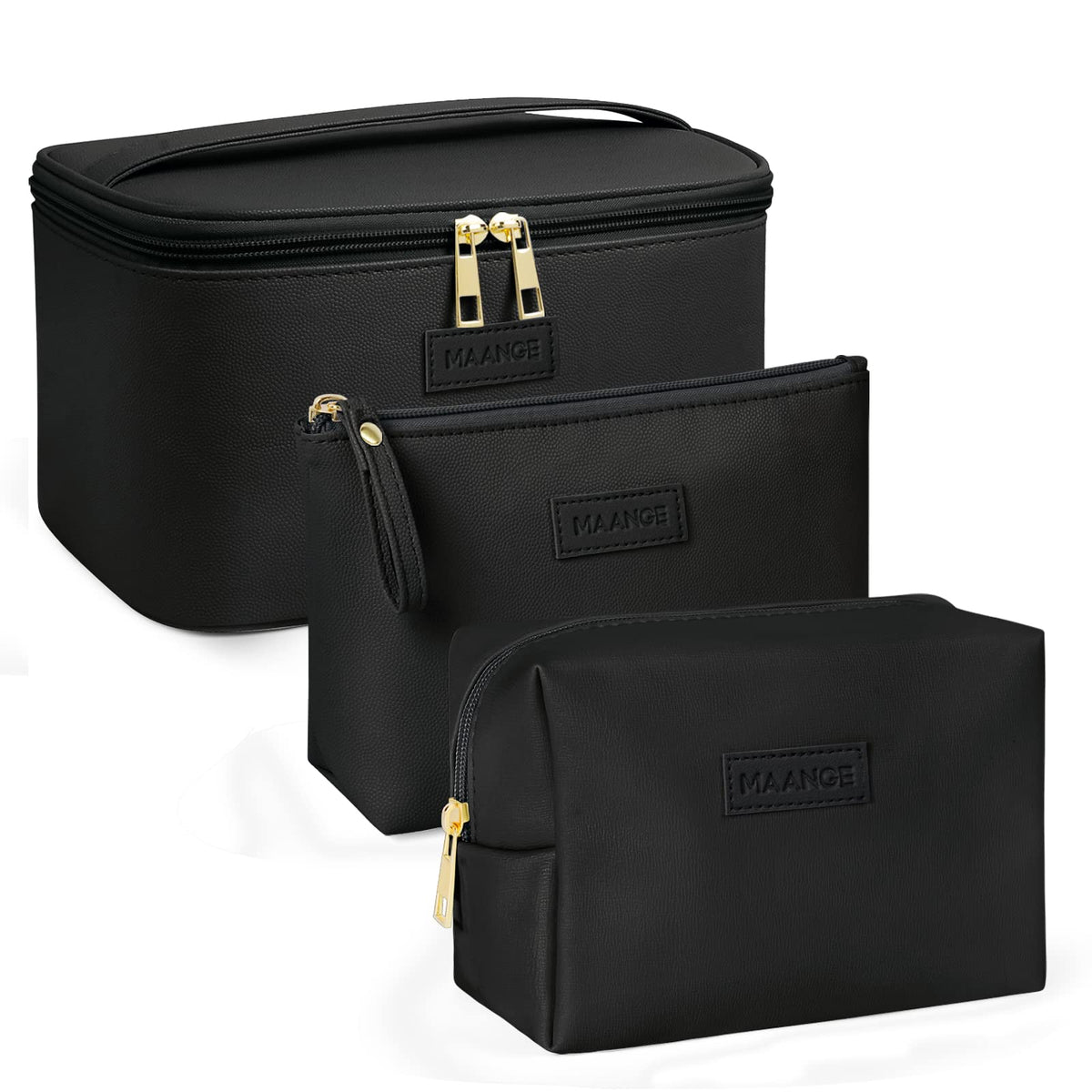 MAANGE large makeup bag for travel keeps cosmetics organized during trips.