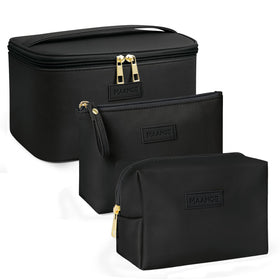 MAANGE large makeup bag for travel keeps cosmetics organized during trips.
