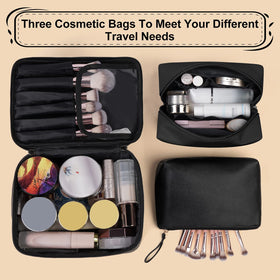 MAANGE makeup bag with durable metal zipper stands up to frequent travel.