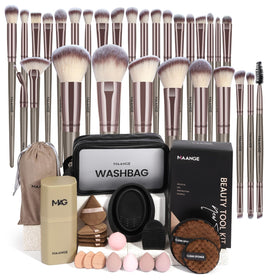 MAANGE makeup brush set 51pcs for complete everyday makeup application.